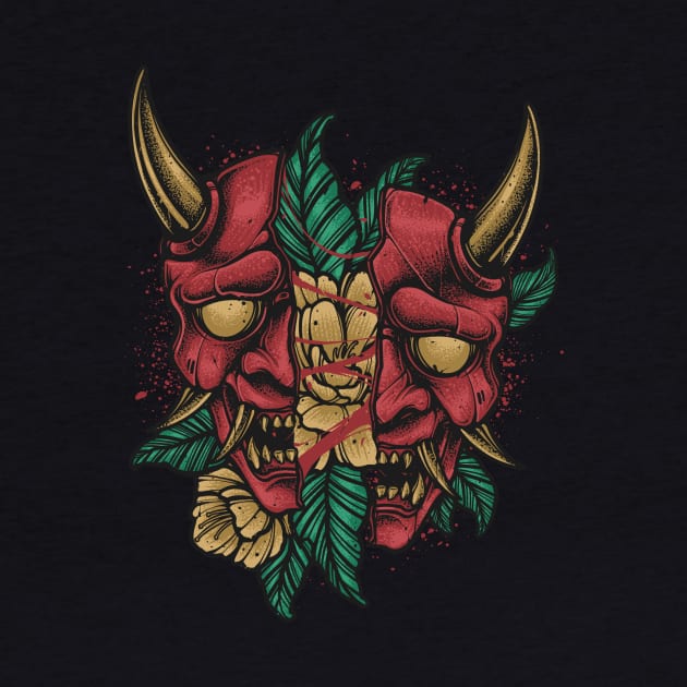 Oni mask flower by vhiente